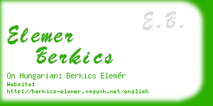 elemer berkics business card